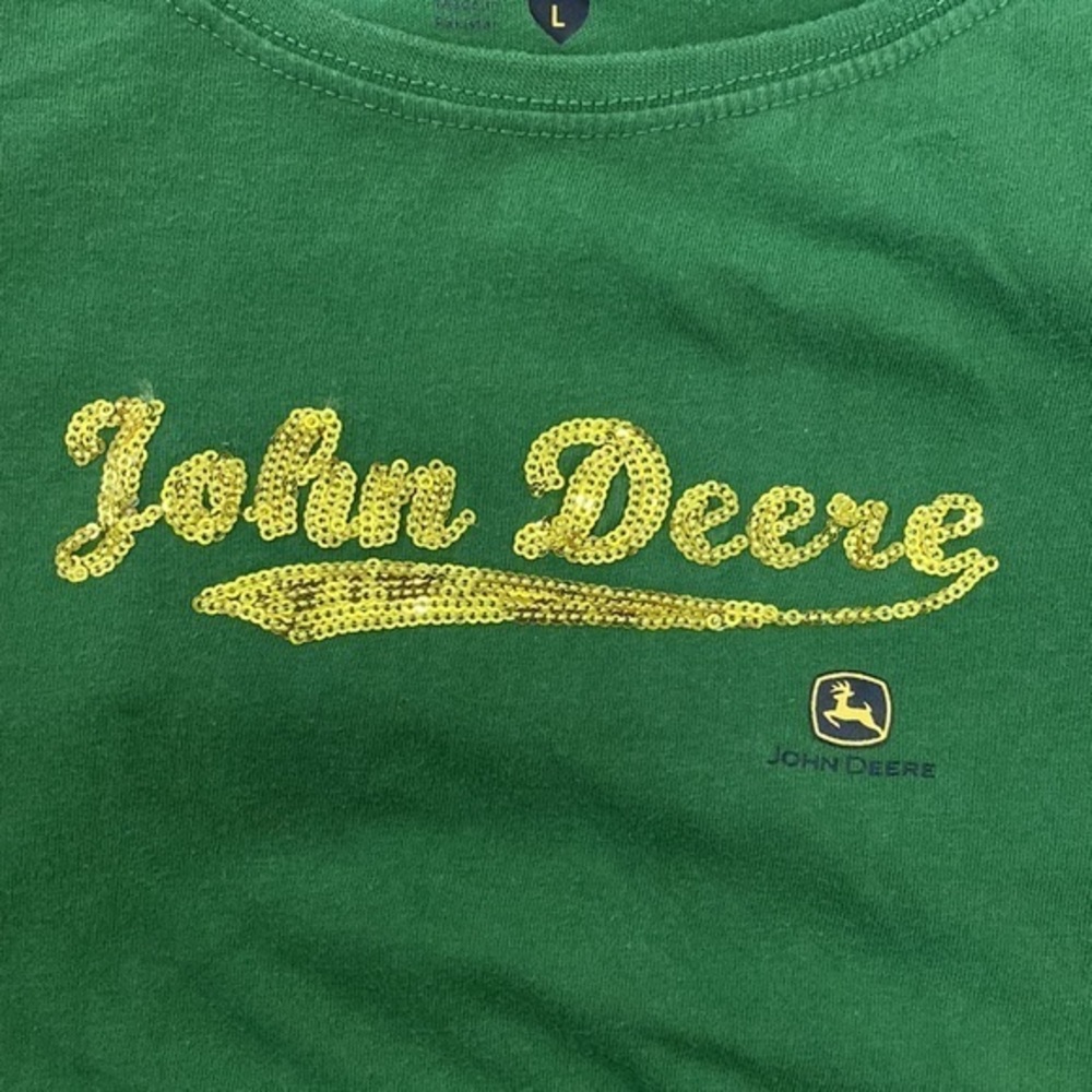 John Deere Women’s Bling Logo Short Sleeve‎ T-Shirt Size Large